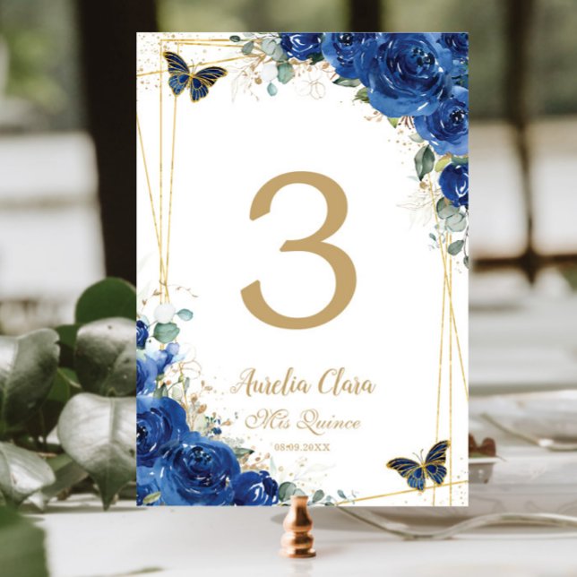 Tarjeta De Mesa Quinceañera Royal Floral (Subido por el creador)