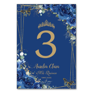 Tarjeta De Mesa Quinceañera Royal Floral