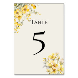 Tarjeta De Mesa Quinceanera yellow gold Table Number Card