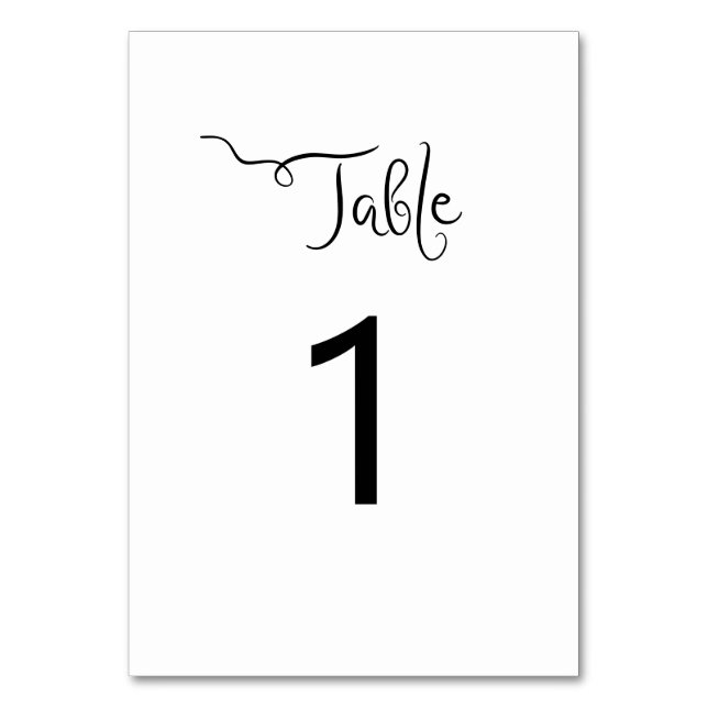 Tarjeta De Mesa Quirky Handwriter Boda (Anverso)