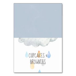 Tarjeta De Mesa Rain Cloud Boy Baby Shower Buffet Food Labs