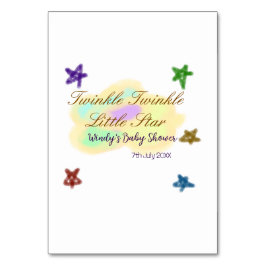 Tarjeta De Mesa Rainbow clouds twinkle Twinkle Little Star baby