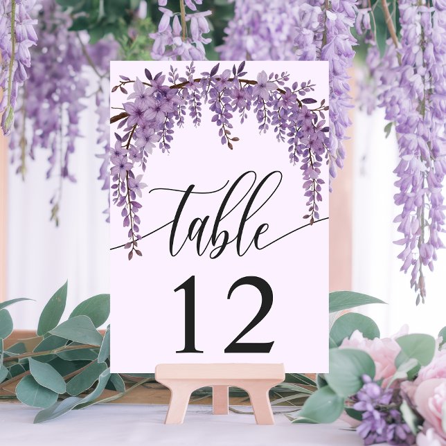 Tarjeta De Mesa Rama arqueada de glicina Jardín Floral Boda (Subido por el creador)