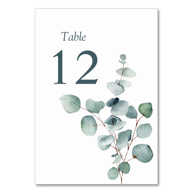 Tarjeta De Mesa Rama de eucalipto minimal moderna simple (Anverso)