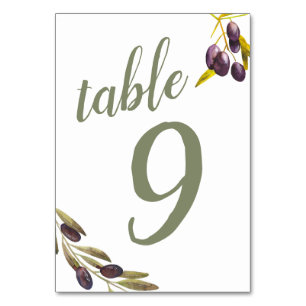 Tarjeta De Mesa Rama de oliva mediterránea Personalizado audaz