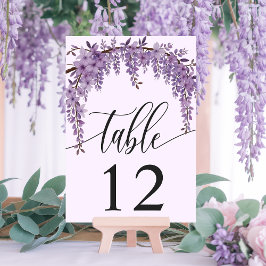 Tarjeta De Mesa Rama de Wisteria Arqueada Boda de Jardín Floral