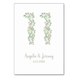 Tarjeta De Mesa Ramas de oliva número 11