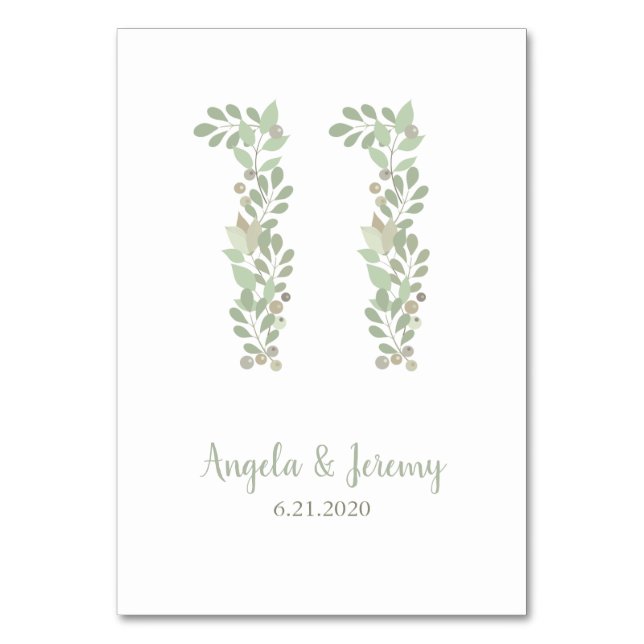 Tarjeta De Mesa Ramas de oliva número 11 (Anverso)