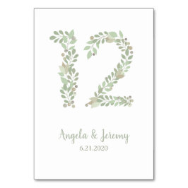 Tarjeta De Mesa Ramas de oliva número 12