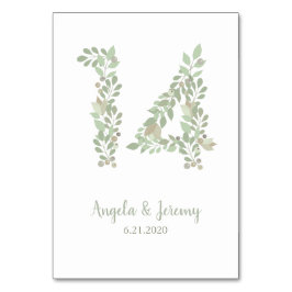 Tarjeta De Mesa Ramas de oliva número 14