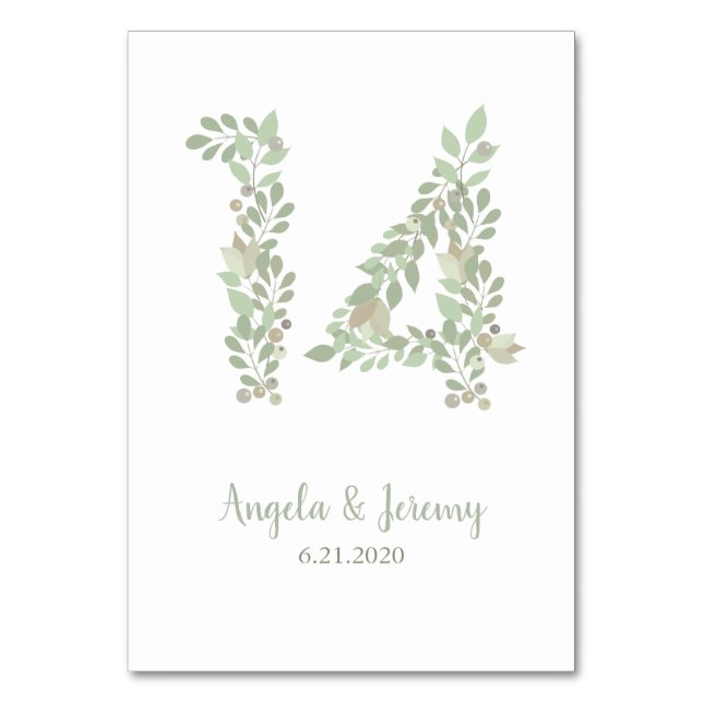 Tarjeta De Mesa Ramas de oliva número 14 (Anverso)