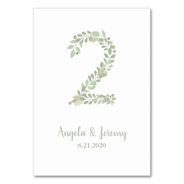 Tarjeta De Mesa Ramas de oliva número 2 (Anverso)