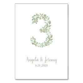 Tarjeta De Mesa Ramas de oliva número 3