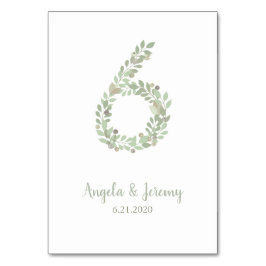 Tarjeta De Mesa Ramas de oliva número 6