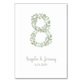 Tarjeta De Mesa Ramas de oliva número 8