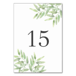 Tarjeta De Mesa Ramas de olivo elegantes. Boda de verano botánica