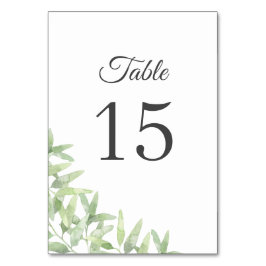 Tarjeta De Mesa Ramas de olivo elegantes. Boda de verano botánico