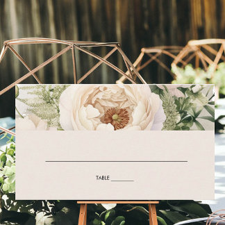 Tarjeta De Mesa Ramo de flores blancas elegantes acuarela