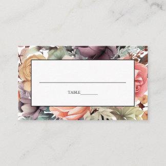 Tarjeta De Mesa Ramo Floral Bohemio Acuarela
