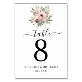 Tarjeta De Mesa ramo floral de acuarela rústica