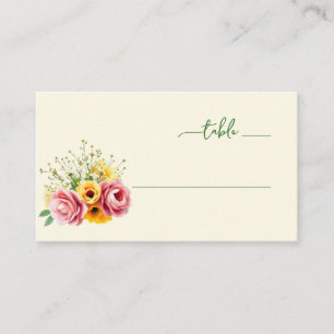 Tarjeta De Mesa Ramo Floral Pastel Elegante