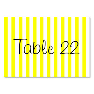 Tarjeta De Mesa Rayas amarillas