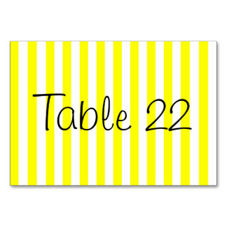 Tarjeta De Mesa Rayas amarillas