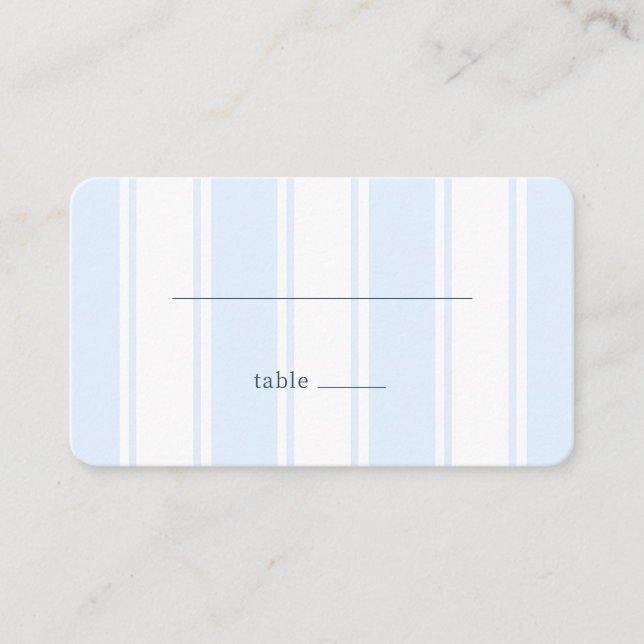 Tarjeta De Mesa Rayas Azules Tranquilas (Anverso)