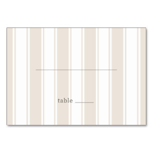 Tarjeta De Mesa Rayas Beige Serenas