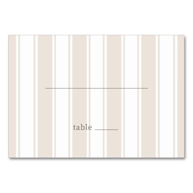 Tarjeta De Mesa Rayas Beige Serenas (Anverso)