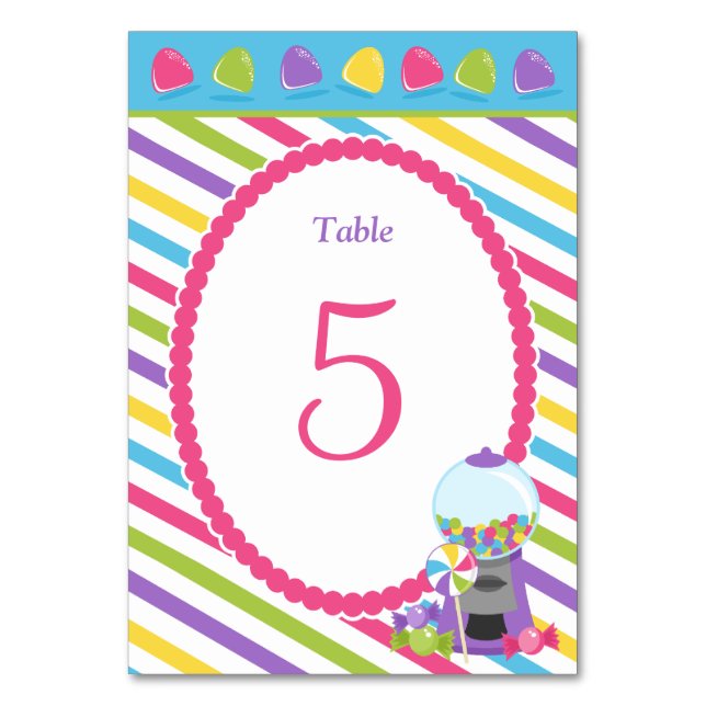 Tarjeta De Mesa Rayas de caramelo (Anverso)
