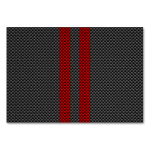 Tarjeta De Mesa Rayas de Carreras estilo fibra de carbono rojo de