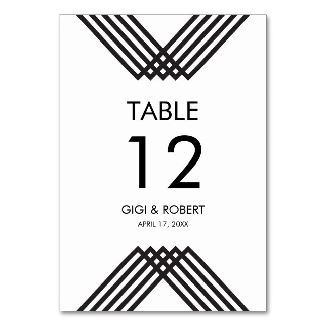 Tarjeta De Mesa Rayas de lujo (Anverso)