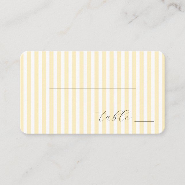 Tarjeta De Mesa Rayas Elegantes de Crema (Anverso)