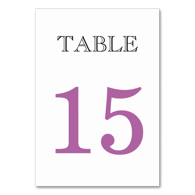 Tarjeta De Mesa Rayas modernas y violeta, gris boda mínimo 1 (Anverso)