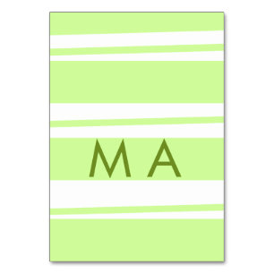 Tarjeta De Mesa Rayas verde neón patrón griego letra monograma 