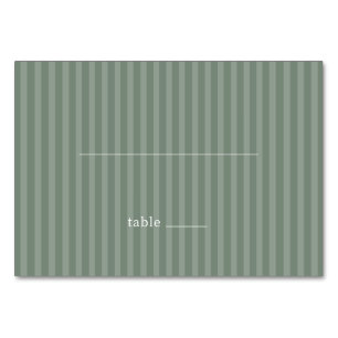 Tarjeta De Mesa Rayas Verdes Serenas