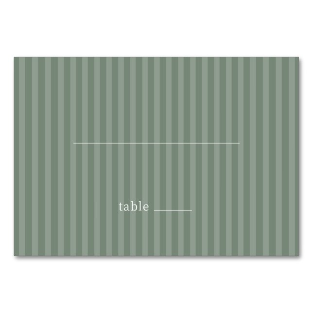 Tarjeta De Mesa Rayas Verdes Serenas (Anverso)