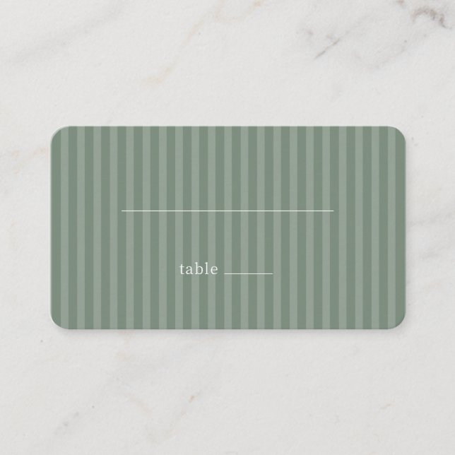 Tarjeta De Mesa Rayas Verdes Serenas (Anverso)