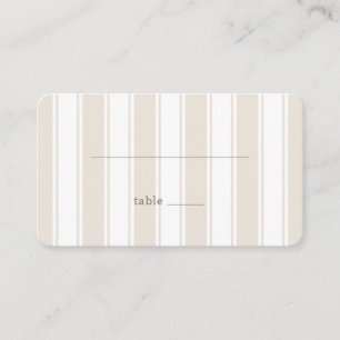 Tarjeta De Mesa Rayas verticales beige calmadas