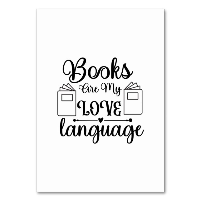 Tarjeta De Mesa Reading Art Books Are My Love Language (Anverso)