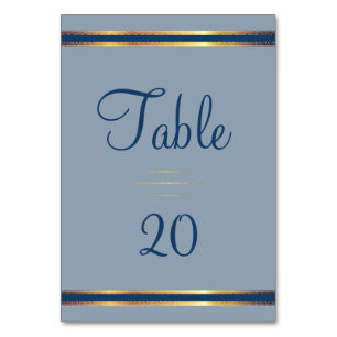 Tarjeta De Mesa Recepción azul turbulenta y chic del sur