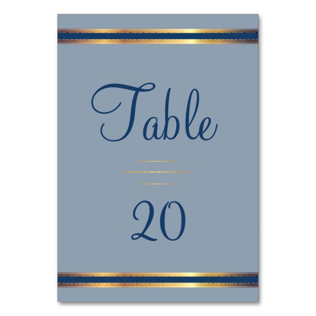 Tarjeta De Mesa Recepción azul turbulenta y chic del sur (Reverso)