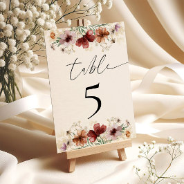 Tarjeta De Mesa Recepción Boho Wildflower Wedding