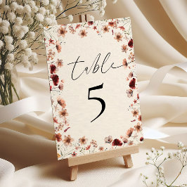 Tarjeta De Mesa Recepción Boho Wildflower Wedding