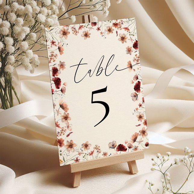 Tarjeta De Mesa Recepción Boho Wildflower Wedding (Subido por el creador)