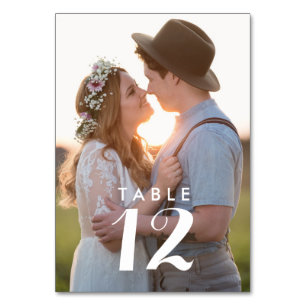 Tarjeta De Mesa Recepción de Boda con Foto Personalizada