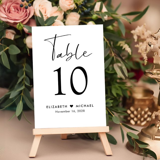 Tarjeta De Mesa Recepción de boda con guión de moda (Subido por el creador)