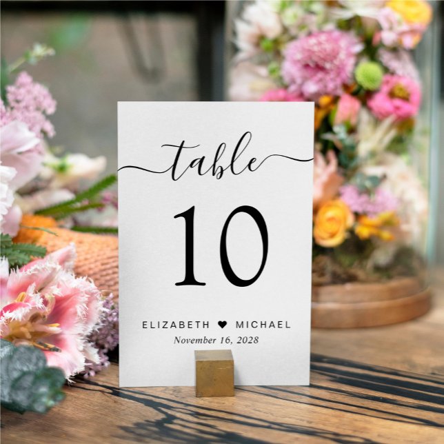 Tarjeta De Mesa Recepción de Boda con Letra Chic (Subido por el creador)