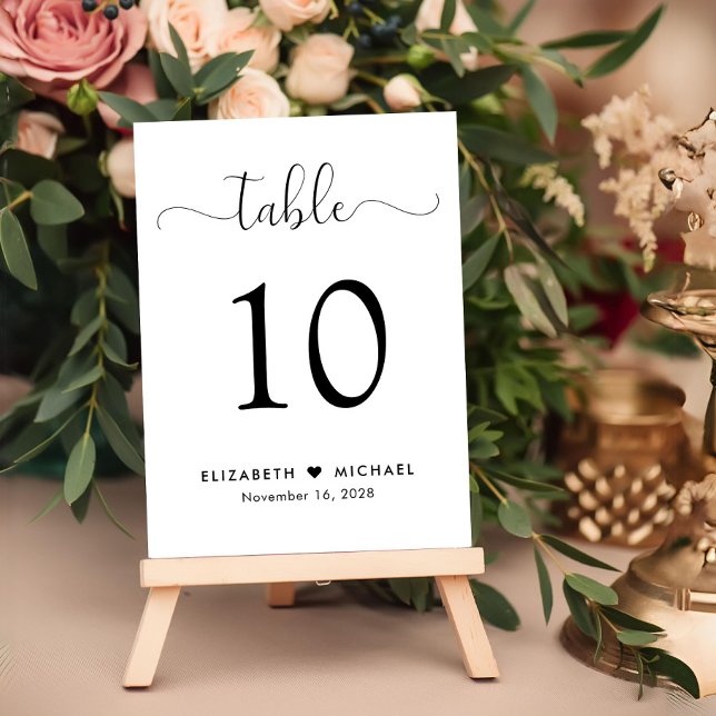 Tarjeta De Mesa Recepción de Boda con Letra Elegante (Subido por el creador)